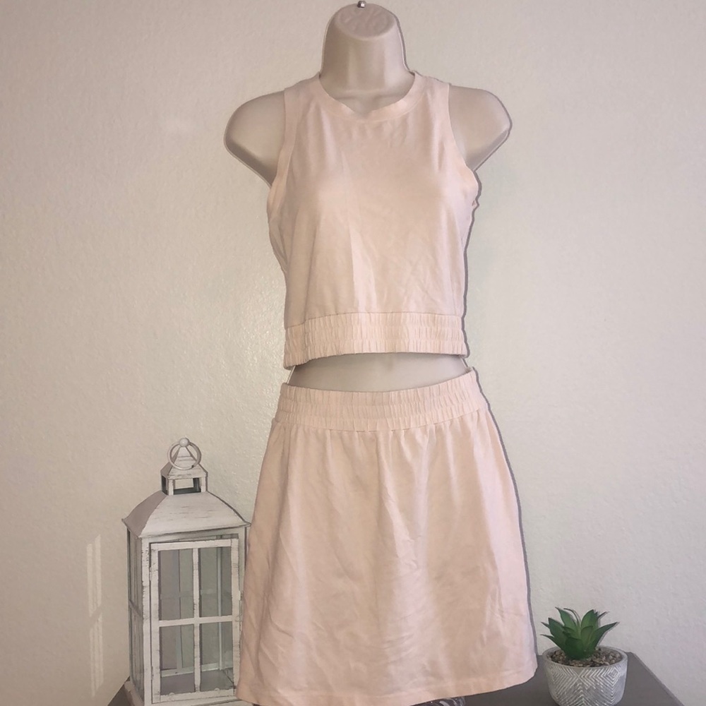 Soft cream/soft pink dress